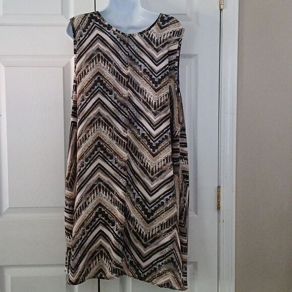 Hot Ginger black gray tan sleeveless dress Sz 3X NWOT - Picture 4 of 6